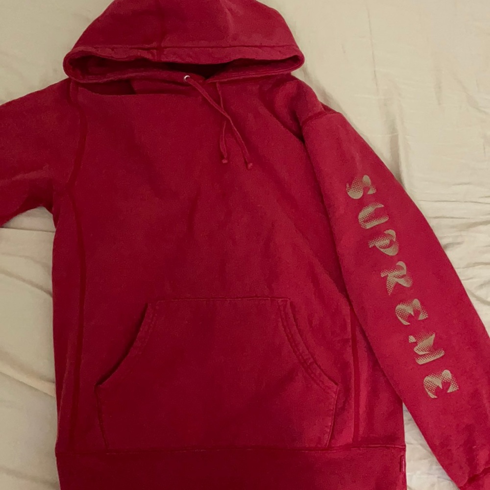 Red supreme hoodie